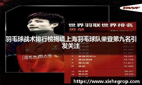 羽毛球战术排行榜揭晓上海羽毛球队荣登第九名引发关注